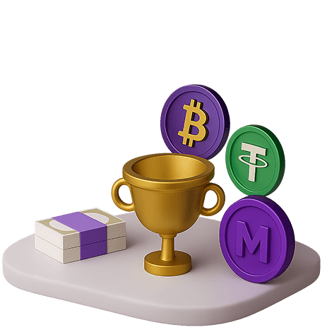 Trophy with coins